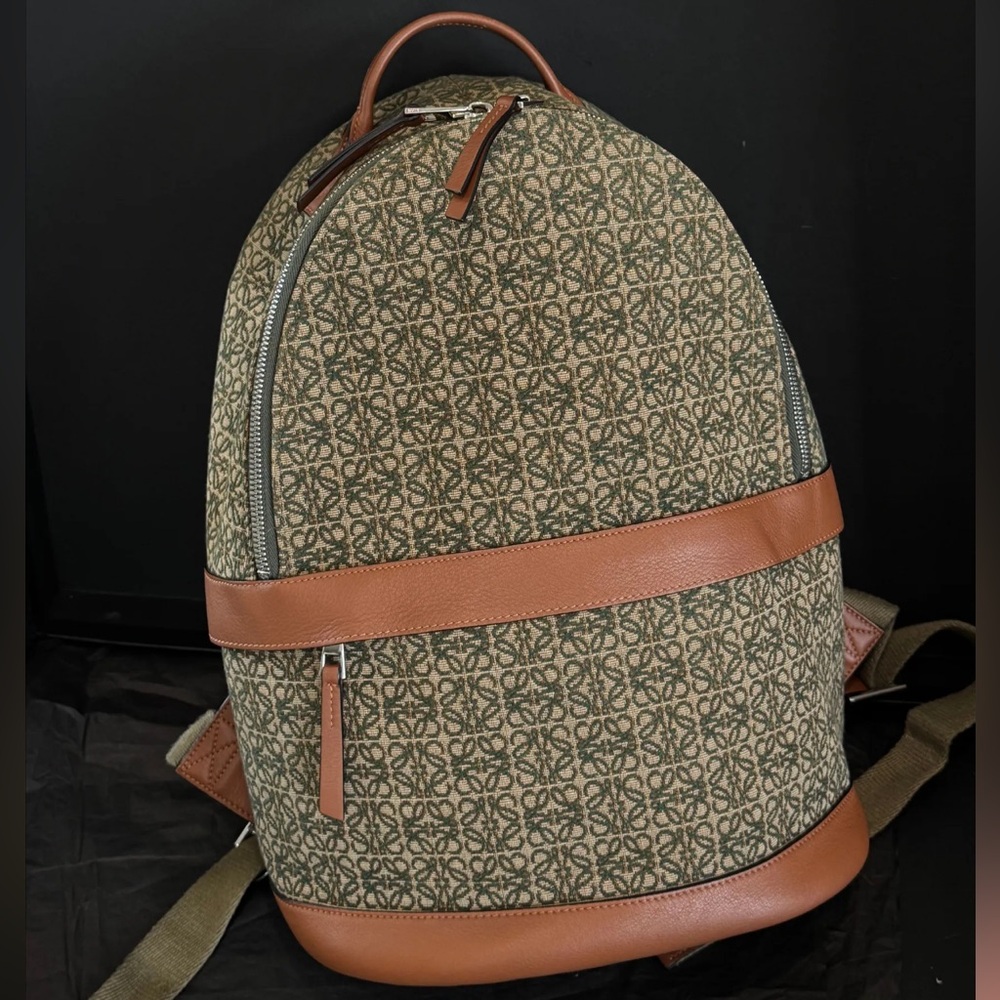 Loewe Green & Brown Patterned Men's Backpack